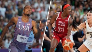 Sprinter Quincy Hall; Jackie Young of Team USA women's basketball