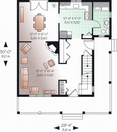 Plano de Casa de 3 habitaciones